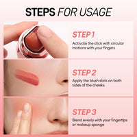 O.TWO.O Haute Dual Color Silky-Soft Lip & Cheek Stick Two-Color Combination Three Uses Soft Matte