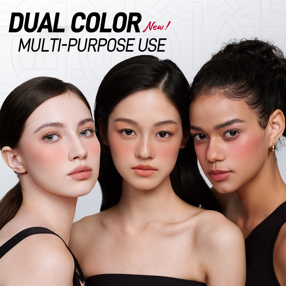 O.TWO.O Haute Dual Color Silky-Soft Lip & Cheek Stick Two-Color Combination Three Uses Soft Matte