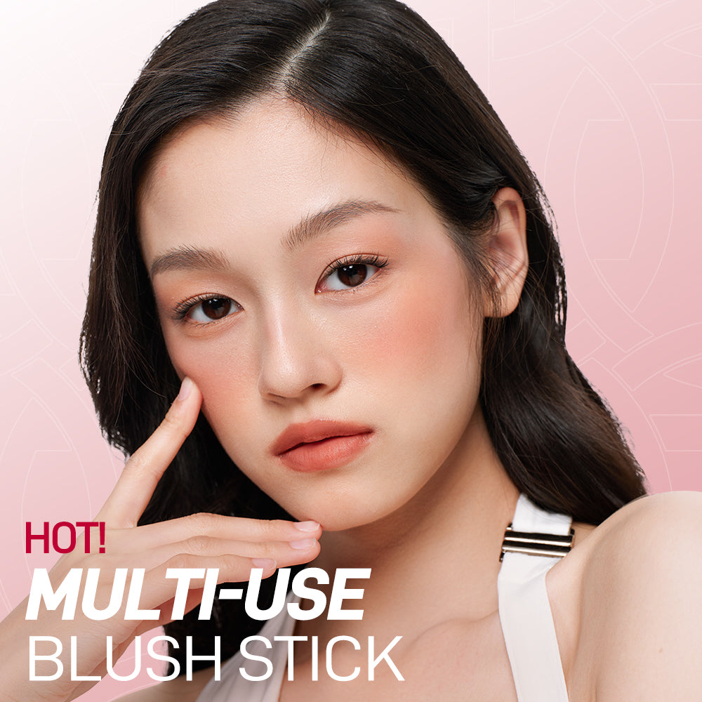 O.TWO.O Haute Dual Color Silky-Soft Lip & Cheek Stick Two-Color Combination Three Uses Soft Matte