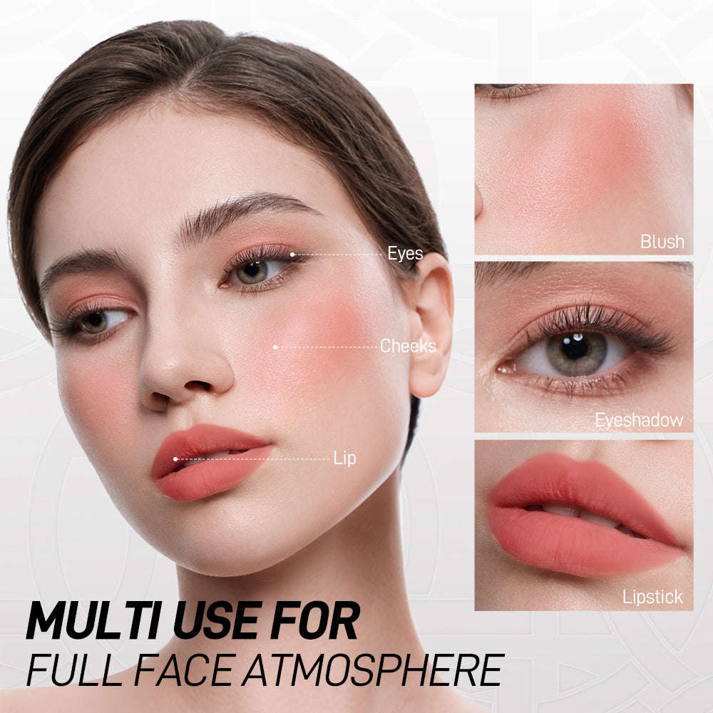 O.TWO.O Haute Dual Color Silky-Soft Lip & Cheek Stick Two-Color Combination Three Uses Soft Matte