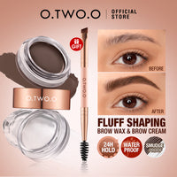 2-in-1 Eyebrow  Long-lasting Hold Color Locking  FLUFF SHAPING BROW WAX & BROW CREAM 3D Wild Eyebrows