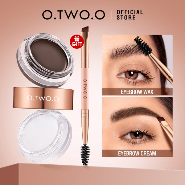 2-in-1 Eyebrow  Long-lasting Hold Color Locking  FLUFF SHAPING BROW WAX & BROW CREAM 3D Wild Eyebrows