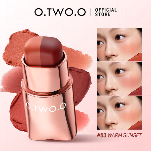 O.TWO.O Haute Dual Color Silky-Soft Lip & Cheek Stick Two-Color Combination Three Uses Soft Matte