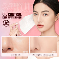 Bedak Tabur Filter Tiga Kisi Matte Pengontrol Minyak