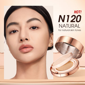 2 In 1 Cushion Foundation & Powder All Day Soft Focus Powder Cushion Cream Matte Lock Makeup Waterproof 24H Makeup Lasting